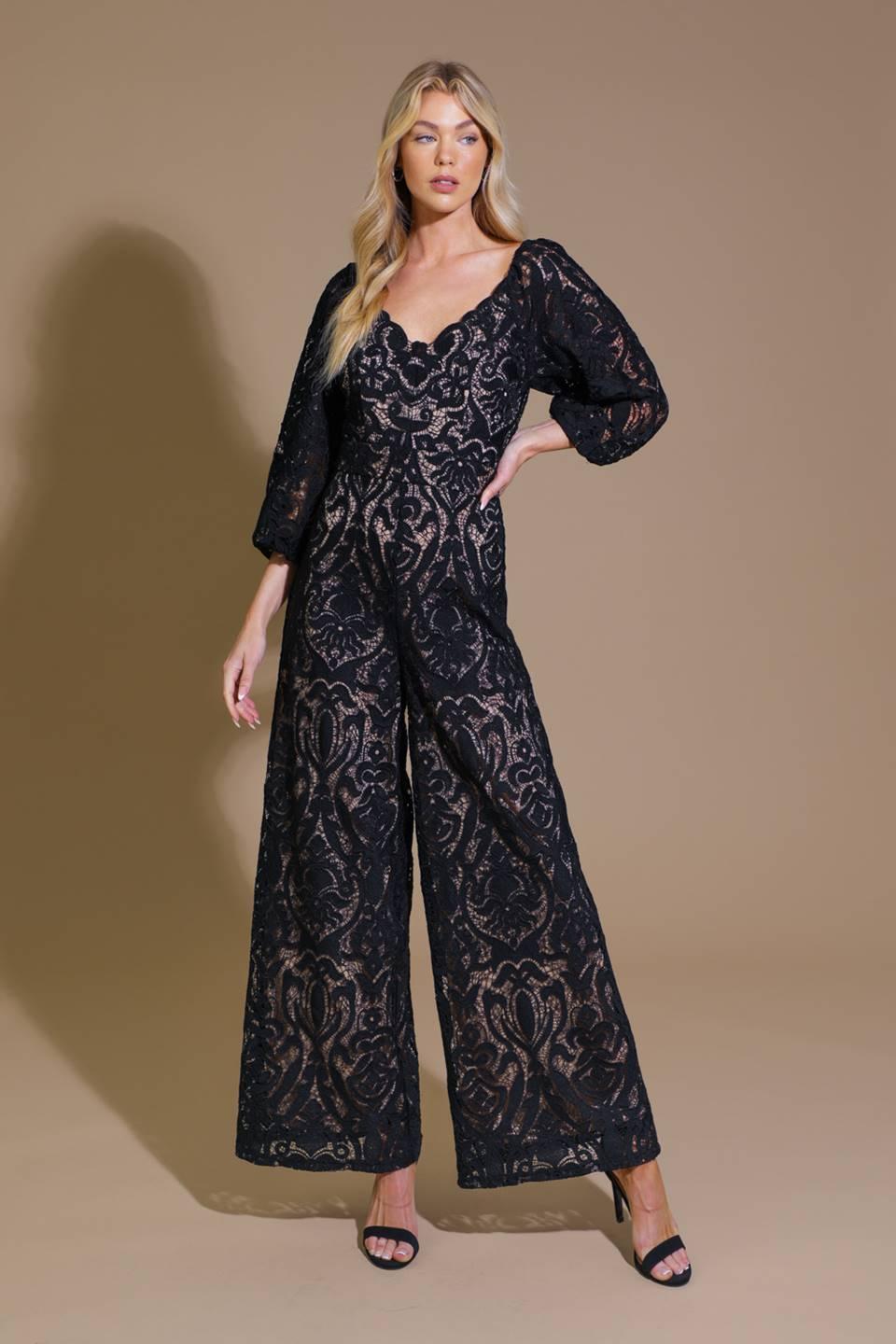 TREASURE TROVE WOVEN LACE JUMPSUIT