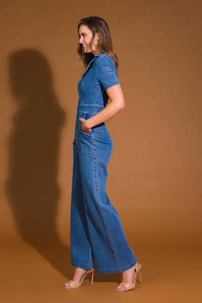 CATCH YOUR GAZE DENIM JUMPSUIT