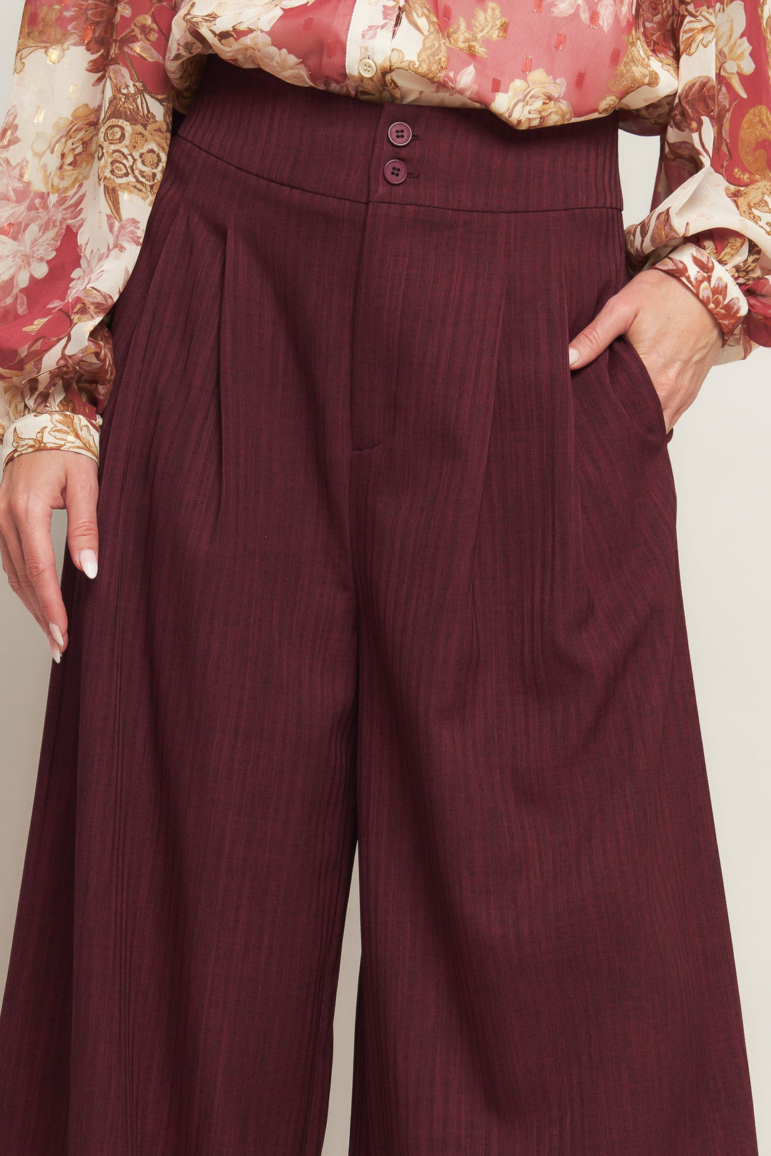 SWEET REMINISCENCE WOVEN WIDE LEG PANTS