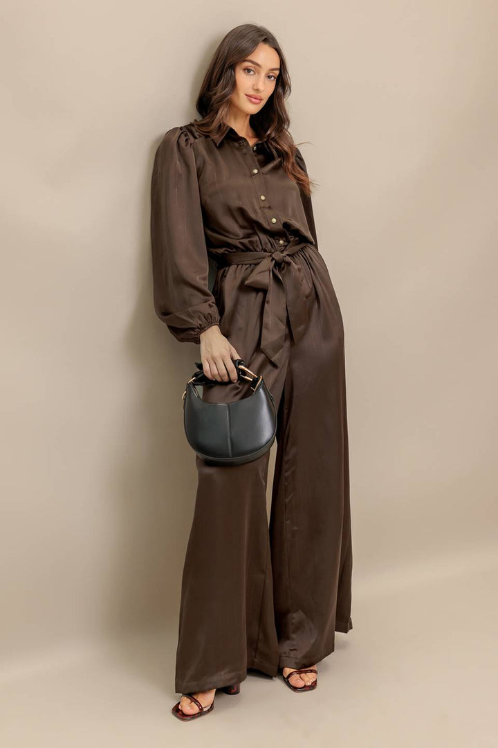 SUGAR BROWNIE WOVEN JUMPSUIT