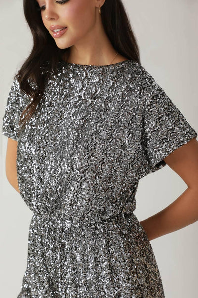 TIME FLIES SEQUIN ROMPER