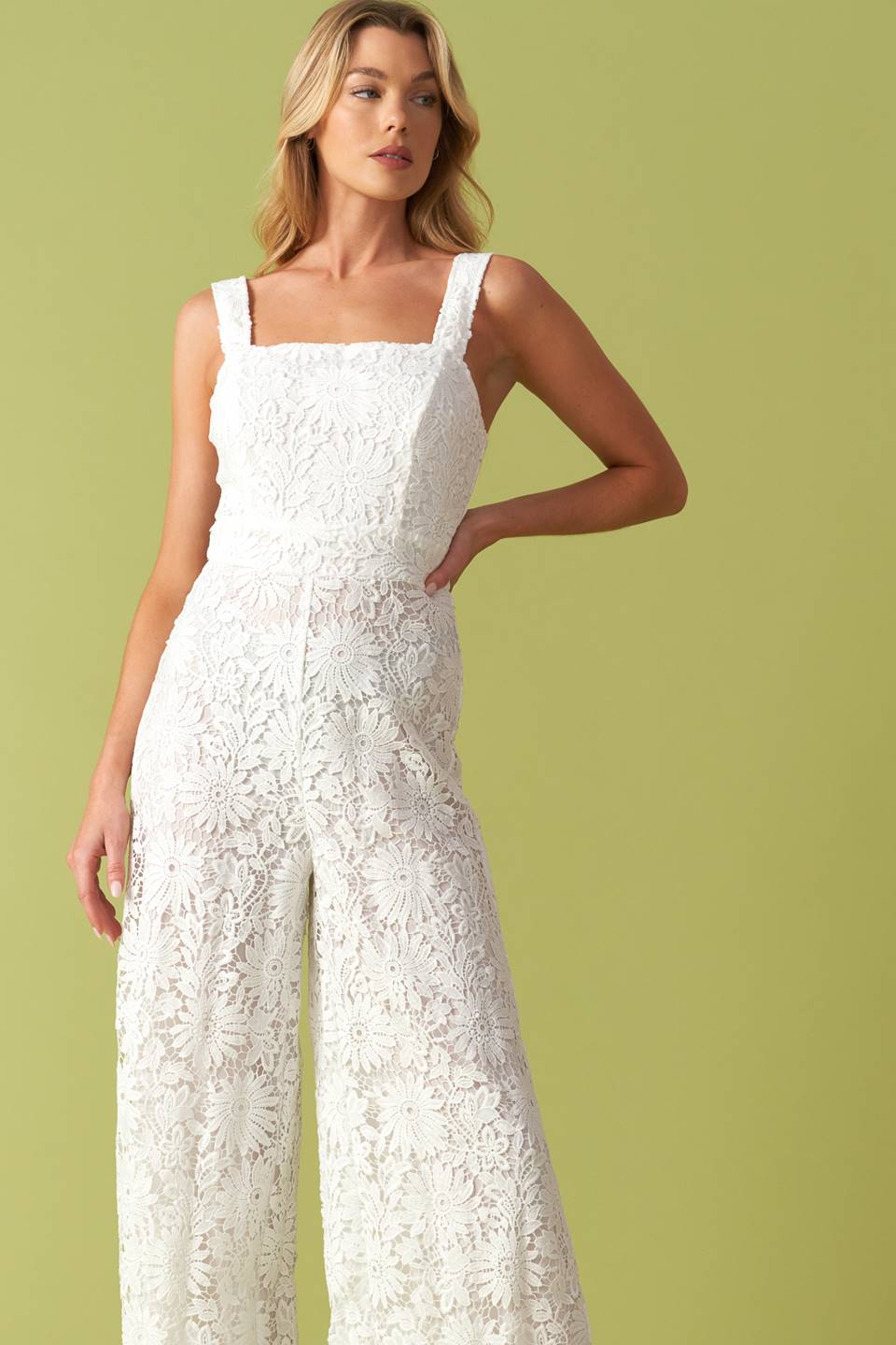 IT'S ALL BEEN DONE WOVEN LACE JUMPSUIT