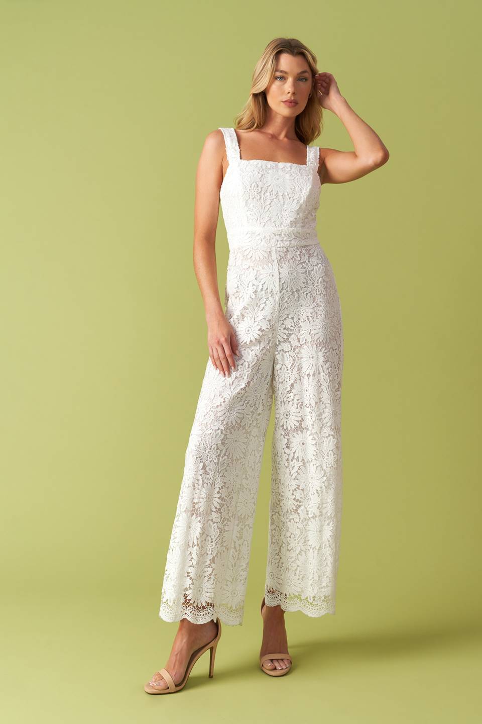 IT'S ALL BEEN DONE WOVEN LACE JUMPSUIT