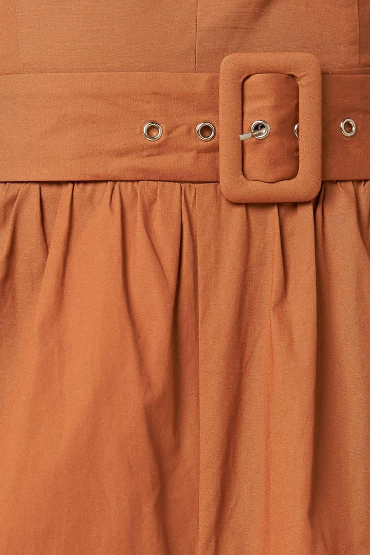 ELEVATED ICON BROWN WOVEN JUMPSUIT