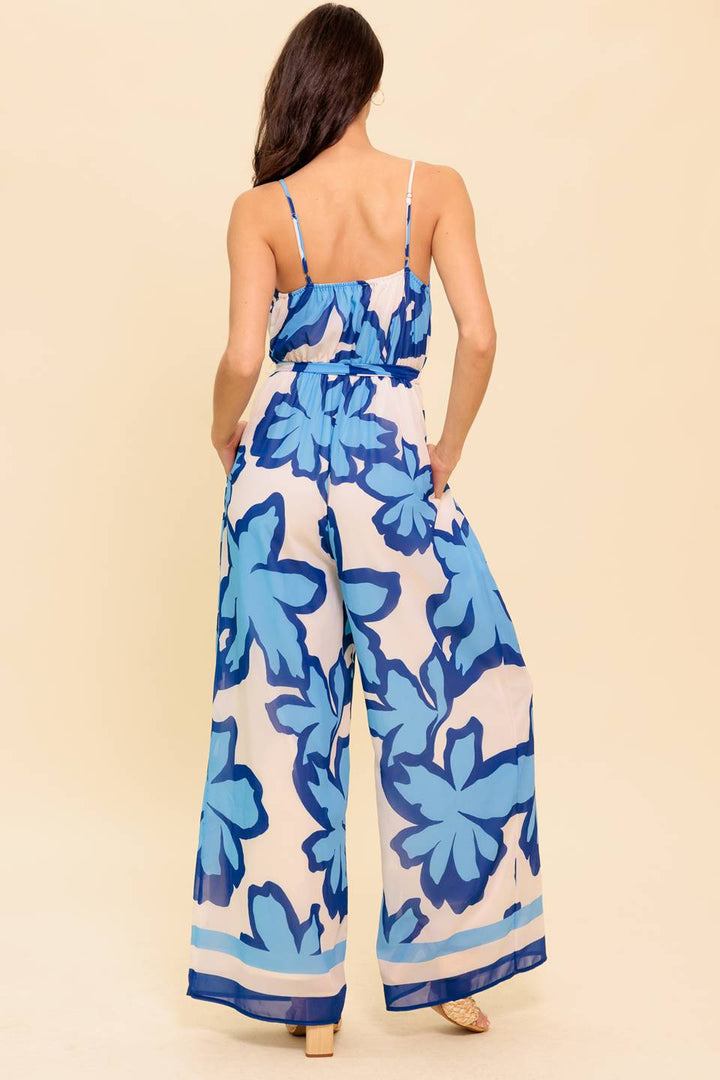 A NOVEL APPROACH NAVY WOVEN JUMPSUIT