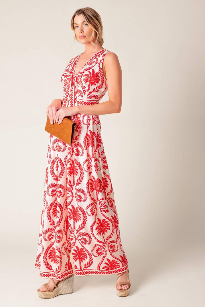 COLETTE DREAM RED WOVEN JUMPSUIT