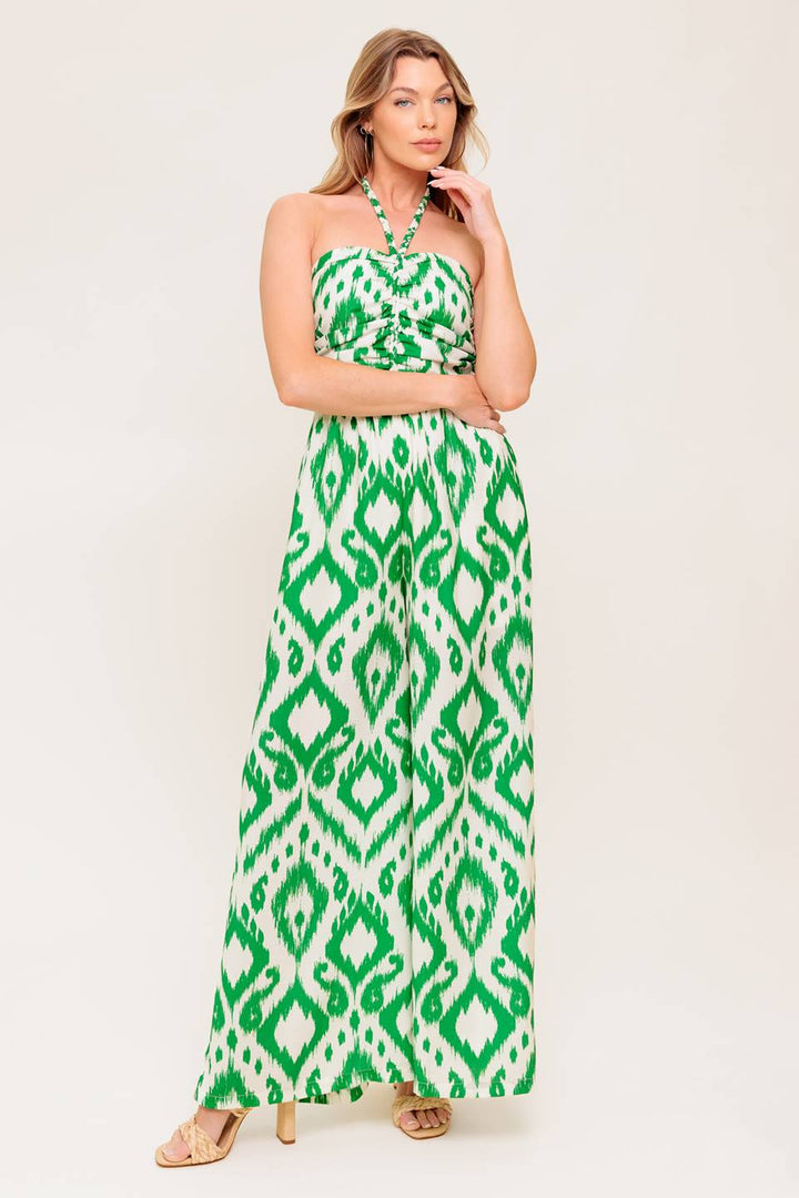 ANGELIC TOUCH GREEN WOVEN JUMPSUIT