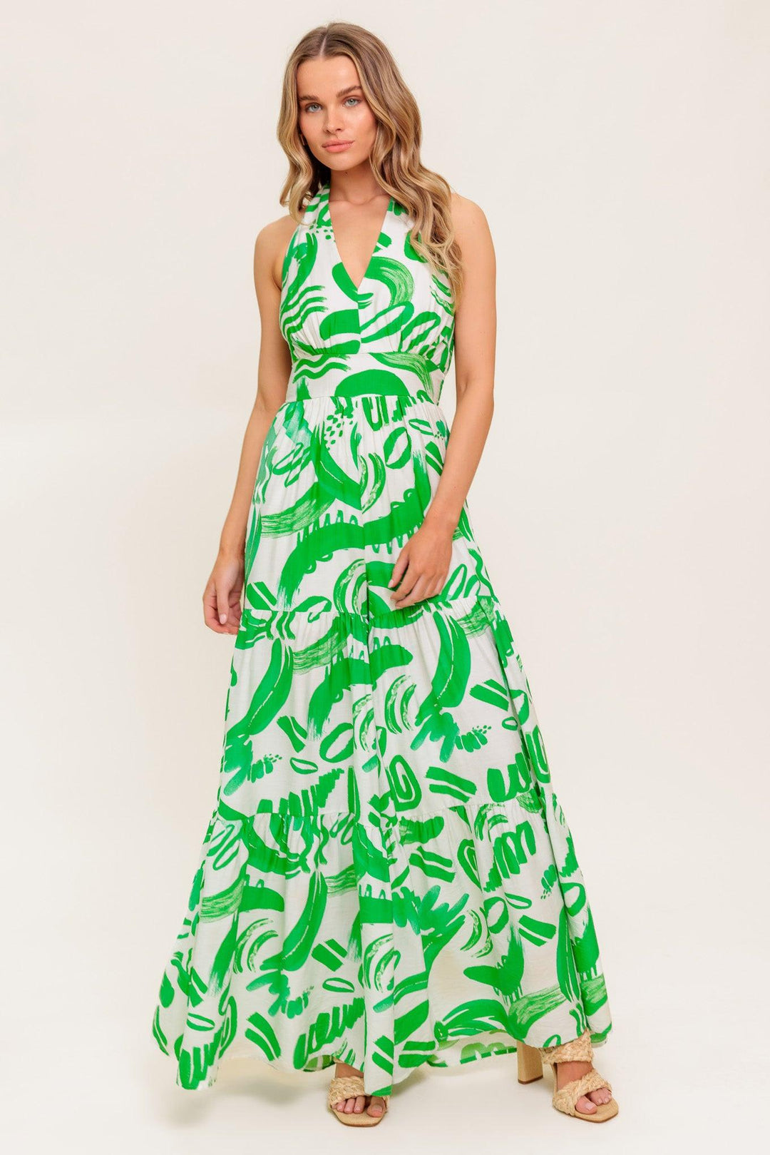 GARDEN WHISPER GREEN WOVEN JUMPSUIT