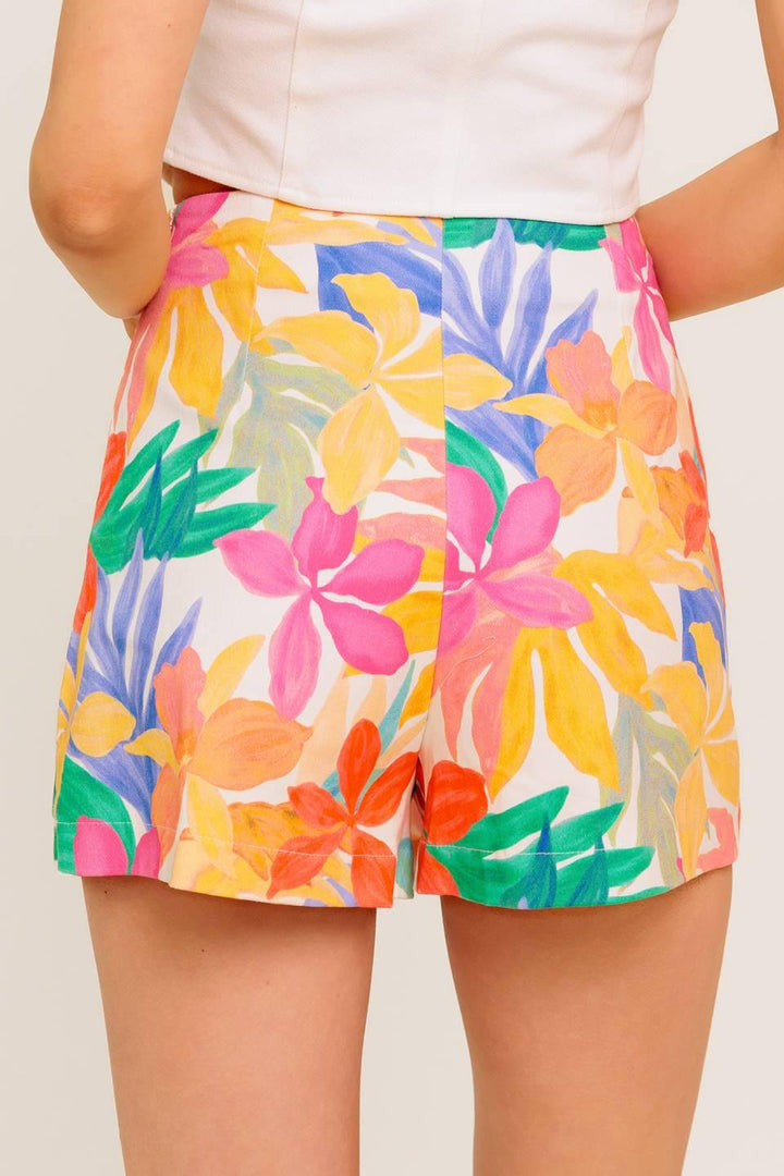 TIDAL TOUCH IVORY WOVEN SKORT