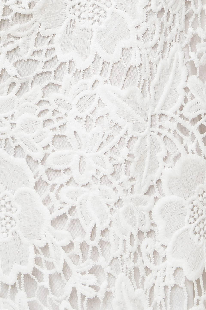 JUST ENOUGH OFF WHITE WOVEN LACE JUMPSUIT