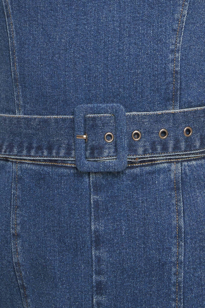 EXPERT SWEETNESS MEDIUM INDIGO DENIM JUMPSUIT