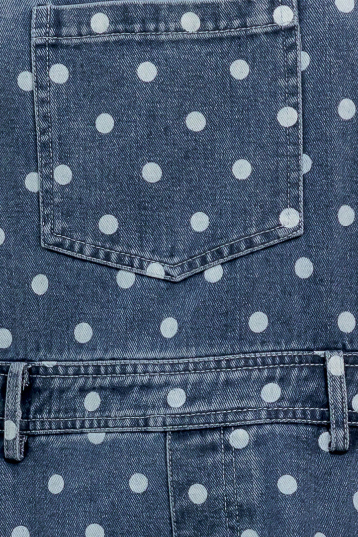 EVERYDAY POLKA OVERALL DENIM JUMPSUIT