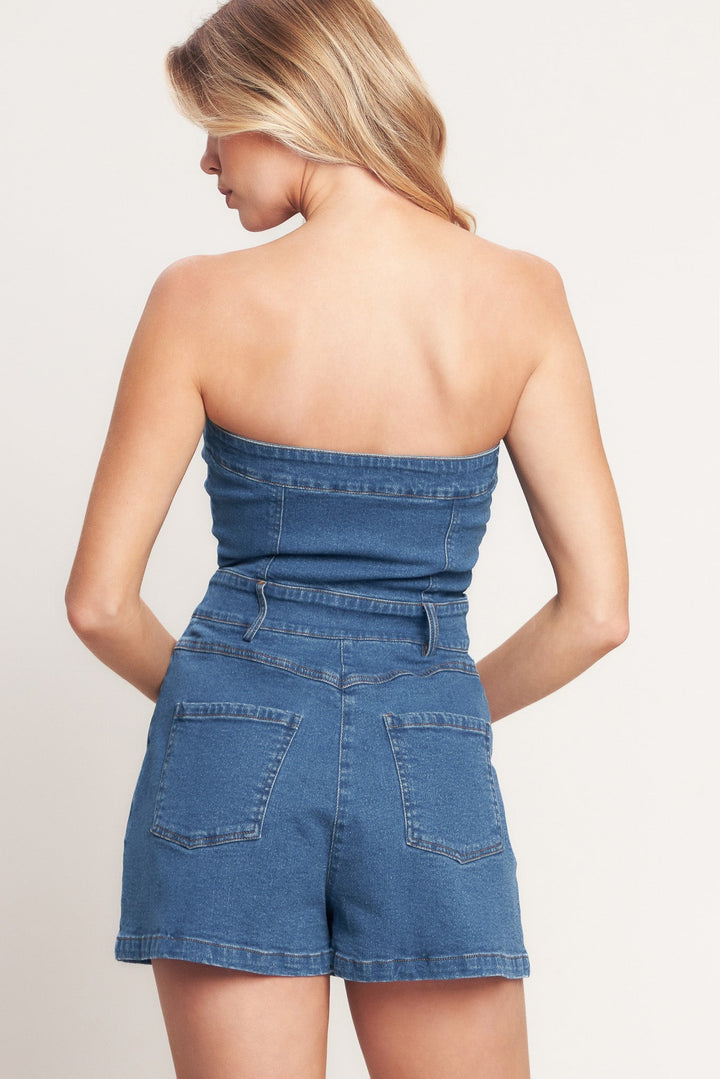 WEEKEND CRUSH DENIM ROMPER