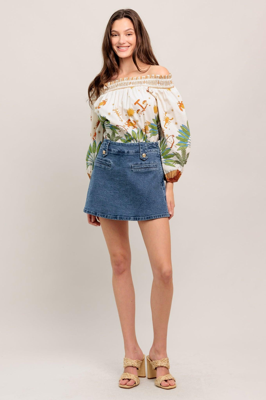 HEART EYES DENIM SKORT