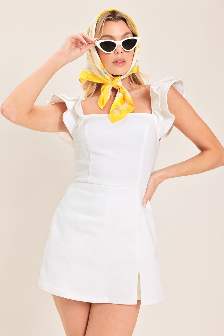 CHAMPAGNE &amp; PEARLS WOVEN ROMPER