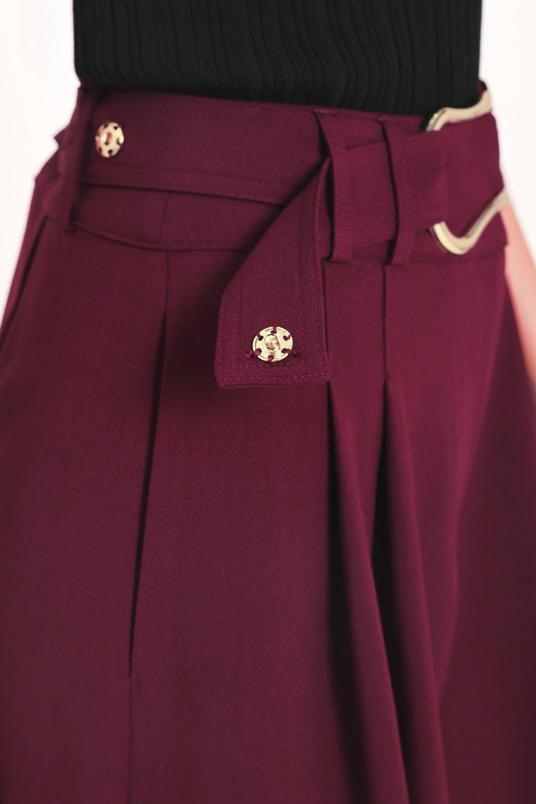 CITY CHIC BUCKLE BELTED CULOTTE PANTS