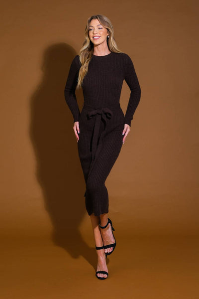 BE GOOD TO ME SWEATER MIDI DRESS