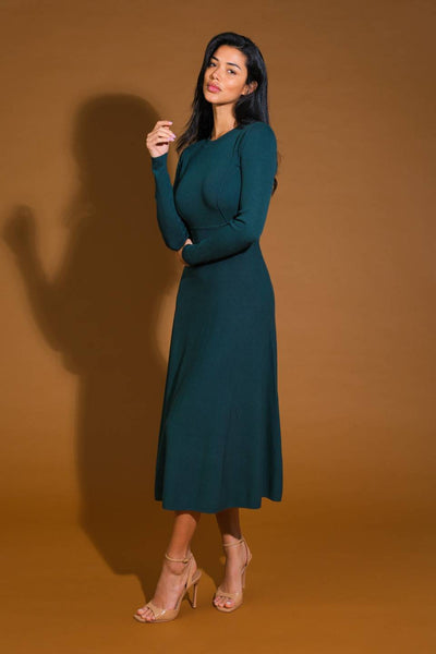 PLACE TO BE SWEATER MIDI DRESS