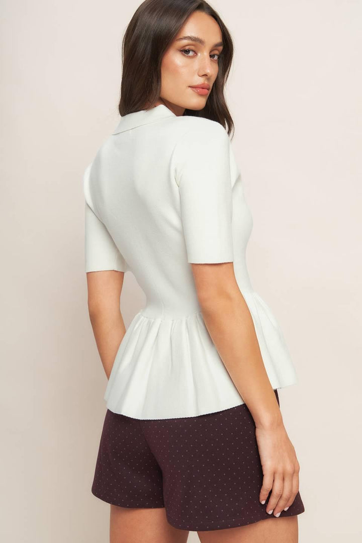SWEET SERENADE CREAM WOVEN TOP