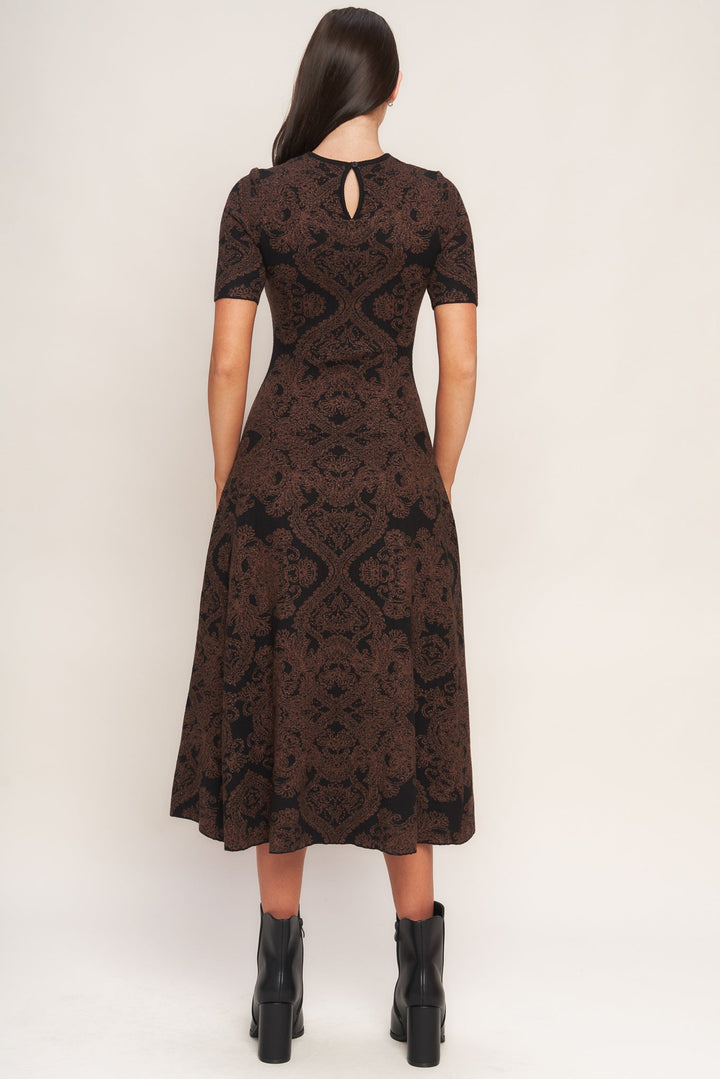 GOTHIC MUSE JACQUARD SWEATER MIDI DRESS