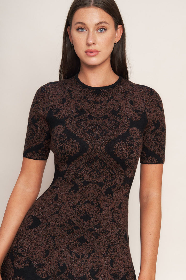 GOTHIC MUSE JACQUARD SWEATER MIDI DRESS