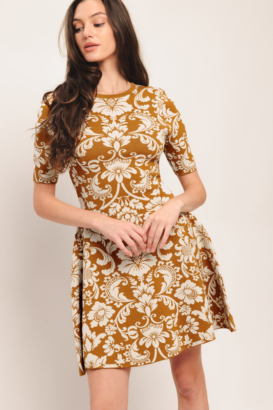 AMBER BLOOM SWEATER KNIT MINI DRESS