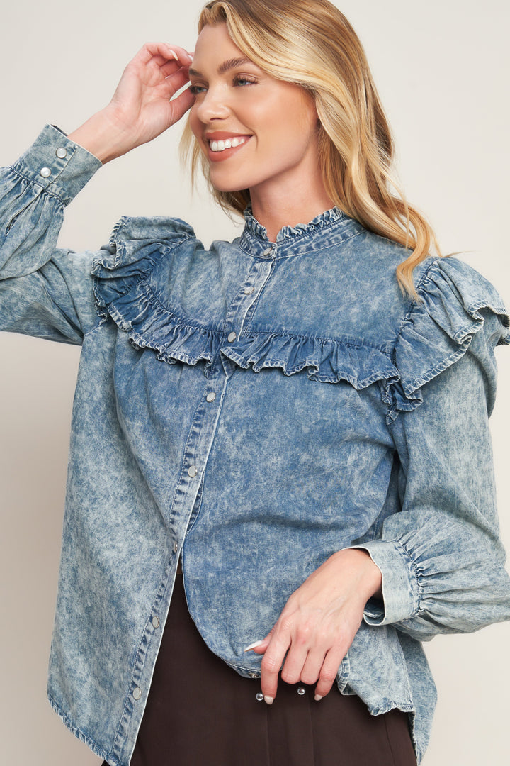 WESTERN CHIC DENIM TOP