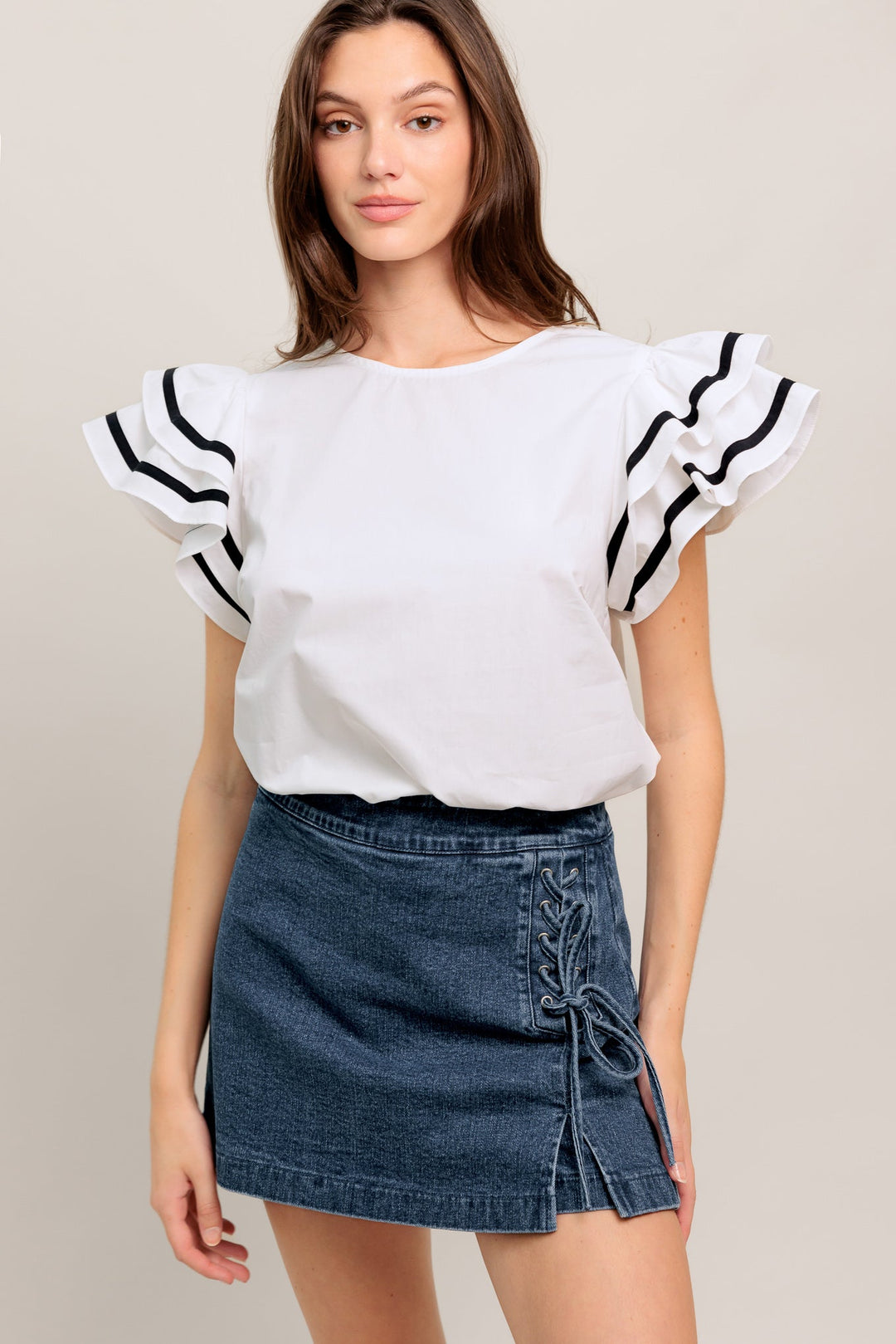 NICE AS CAN BE WOVEN TOP