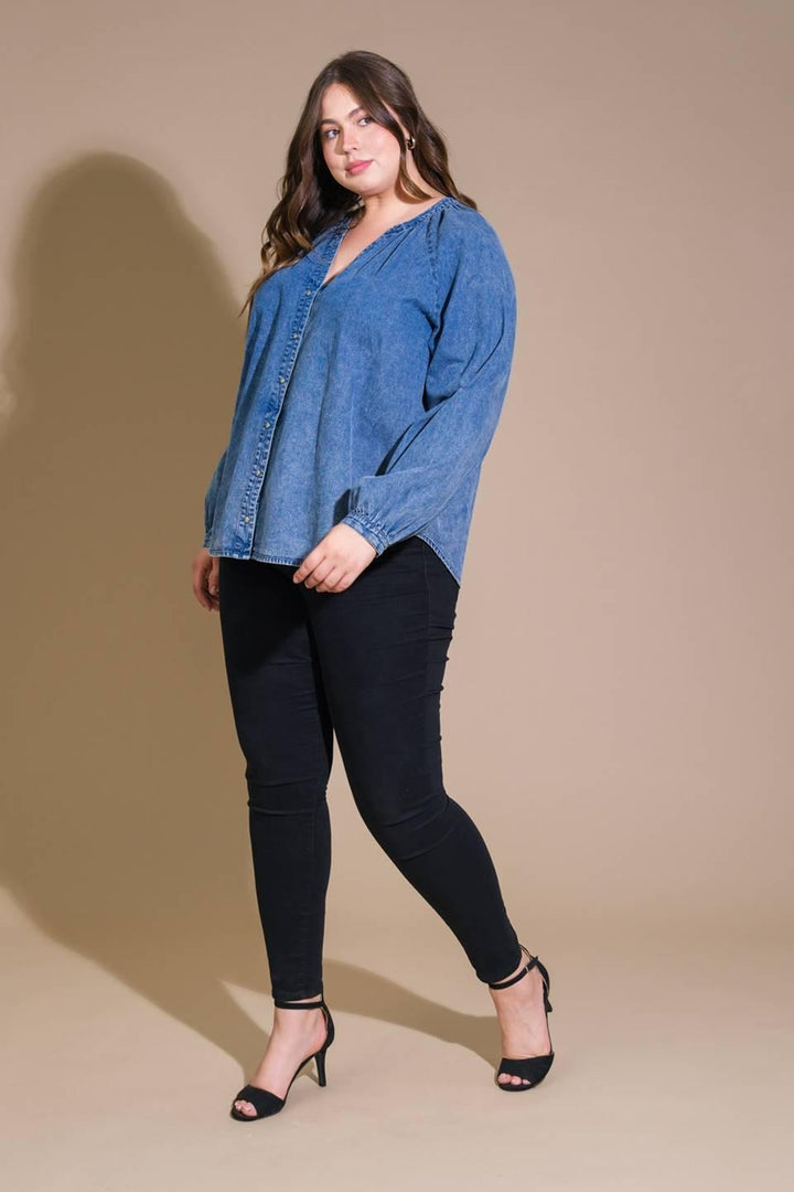 MUSING ABOUT YOU DENIM TOP
