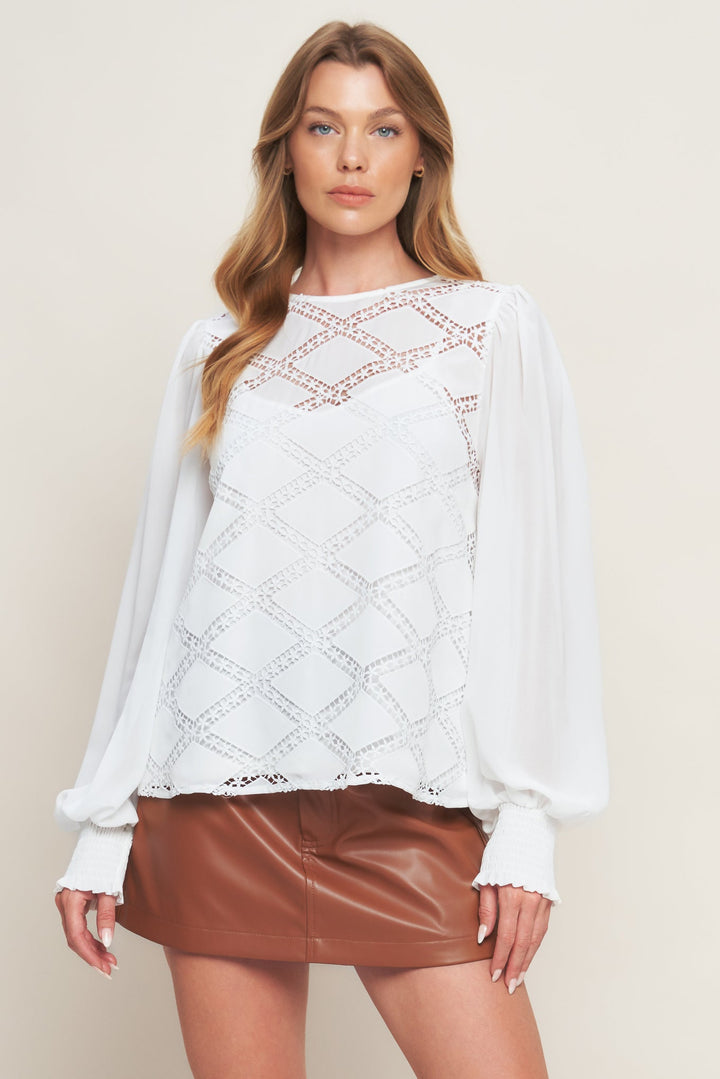 WEEKEND WANDERER WOVEN TOP