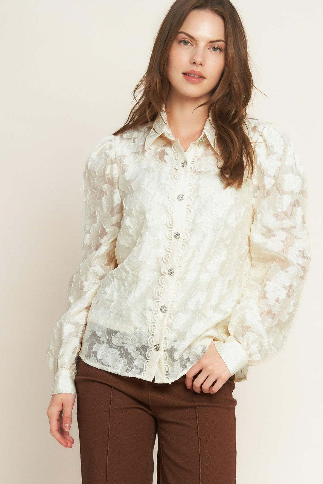 LUMINOUS GLOW WOVEN TOP