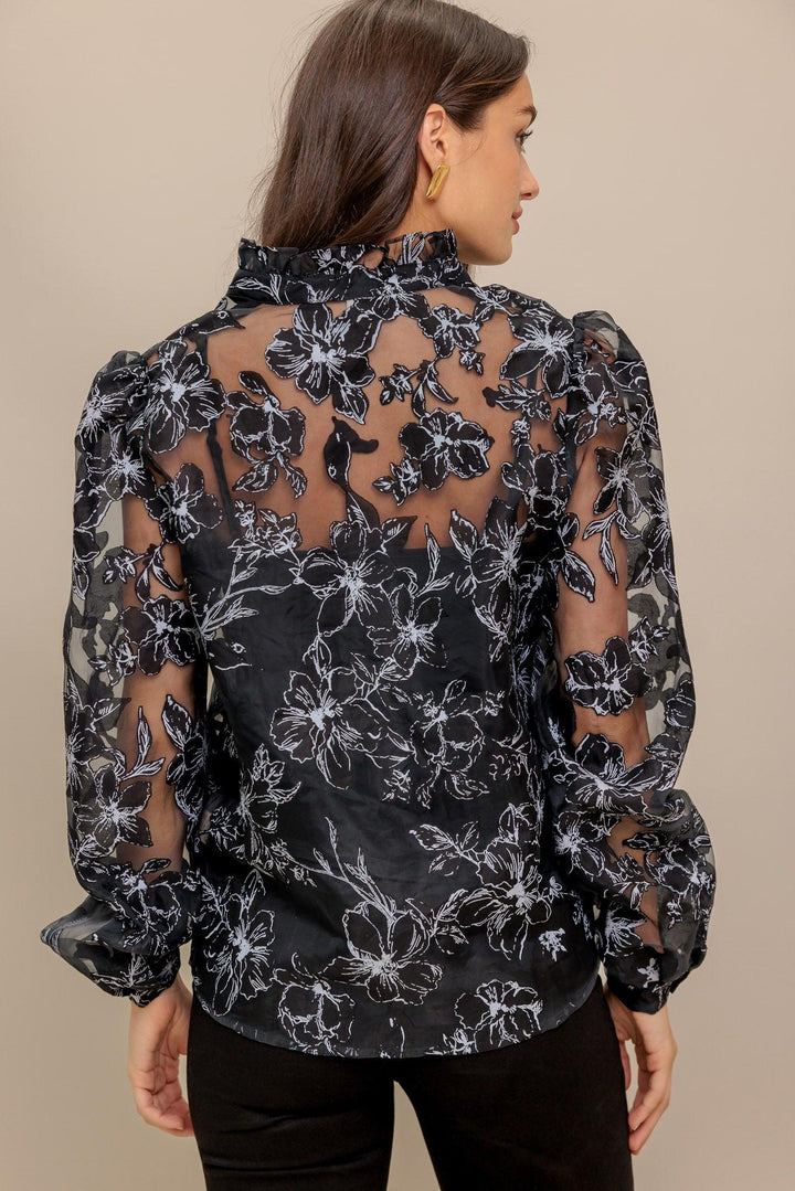SHARE MY DAY WOVEN ORGANZA TOP
