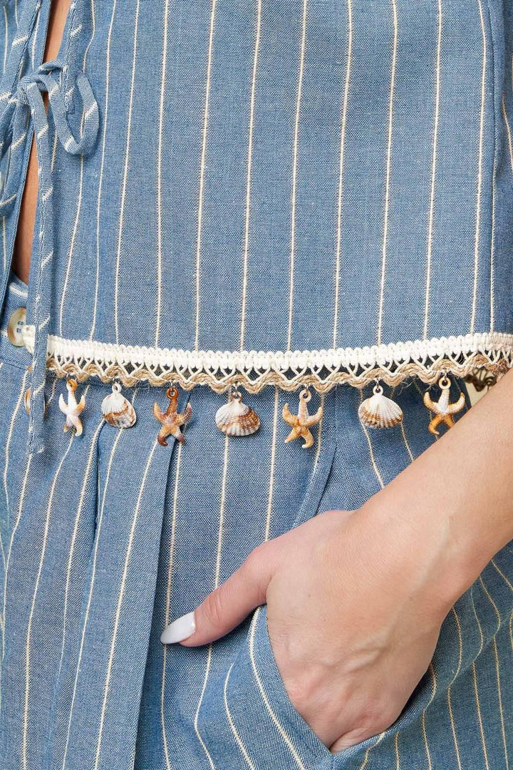 SONGS OF THE SKY WOVEN TOP AND SHORTS SET