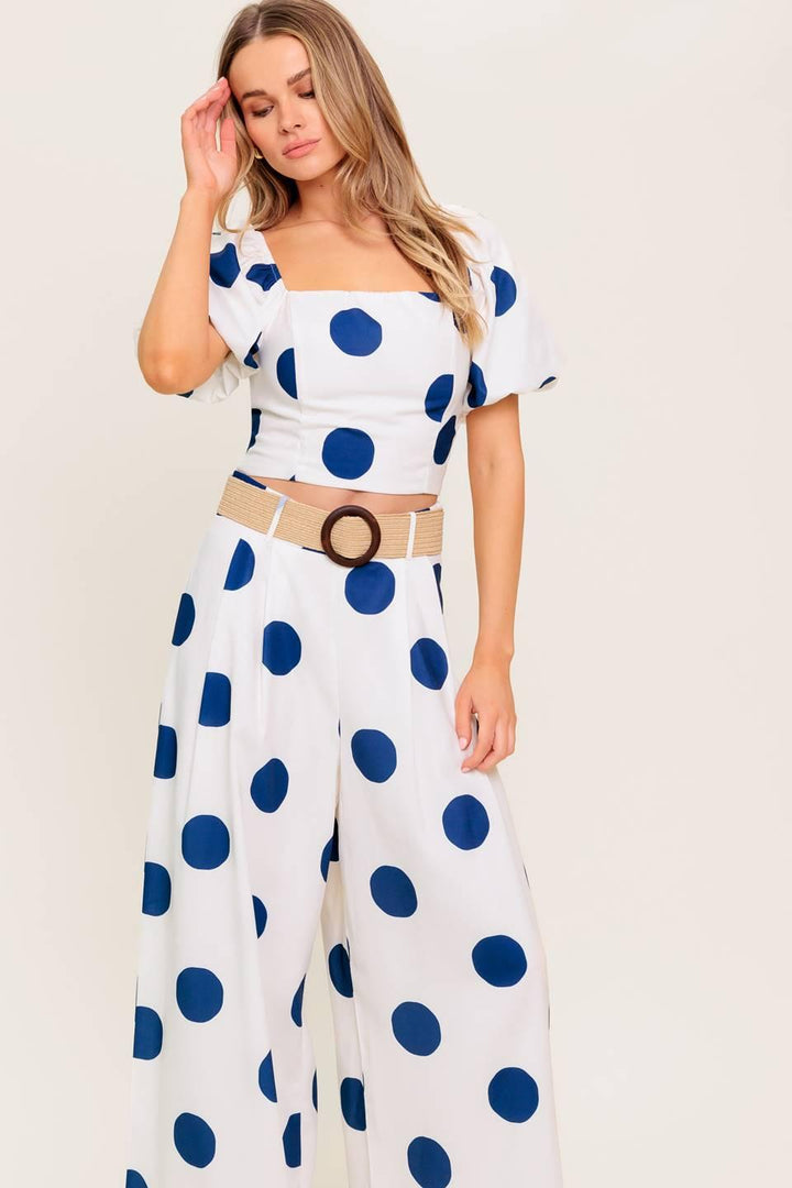 COCONUT KISS  NAVY TOP AND PANT SET
