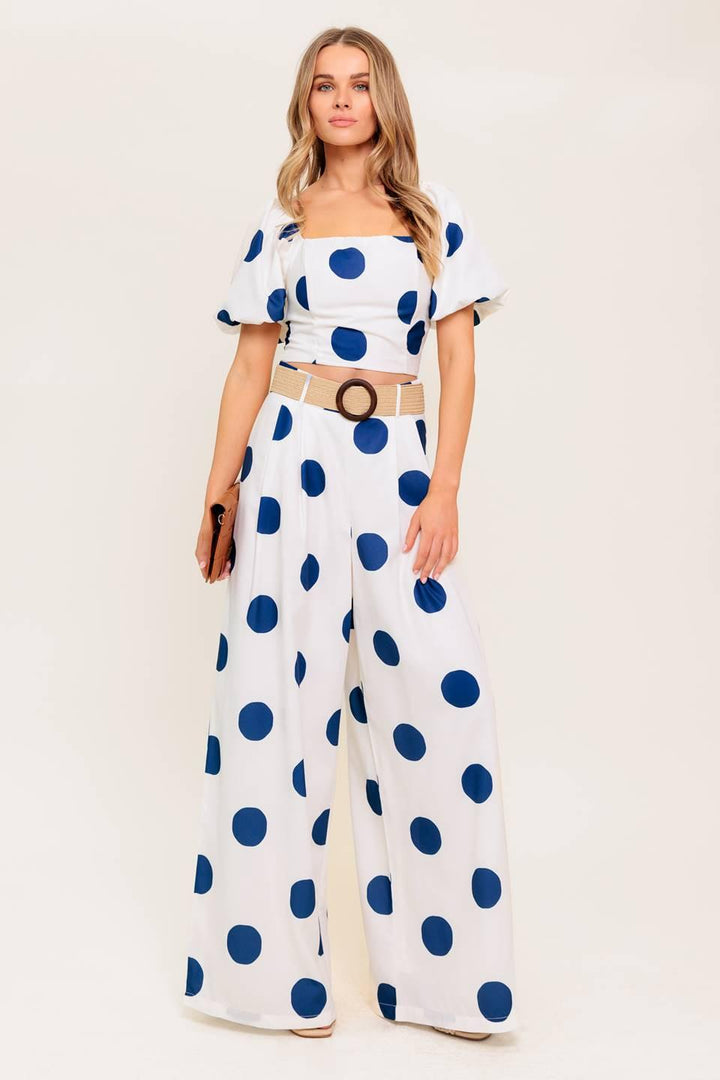COCONUT KISS  NAVY TOP AND PANT SET