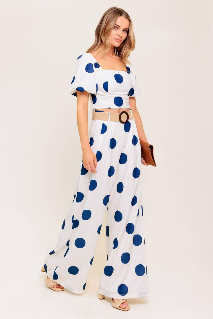 COCONUT KISS  NAVY TOP AND PANT SET