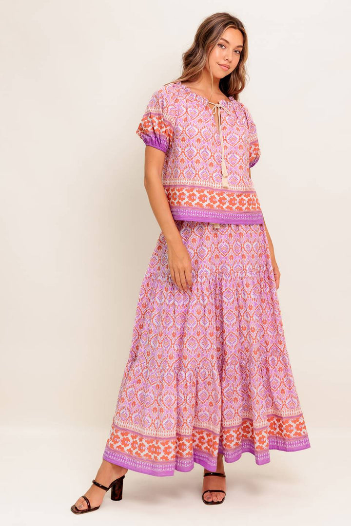 WHISPERING LAVENDER WOVEN TOP