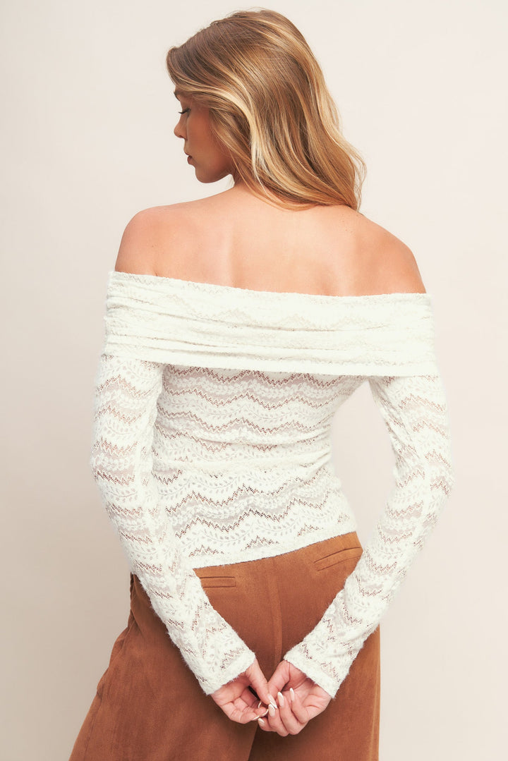 ANGELIC SWEETIE CREAM WOVEN TOP