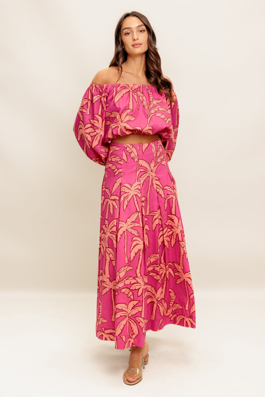 PARADISE MATCH WOVEN TOP AND SKIRT SET