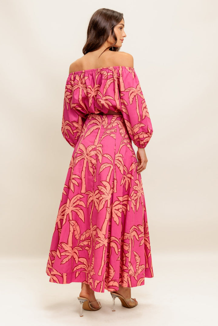 PARADISE MATCH WOVEN TOP AND SKIRT SET