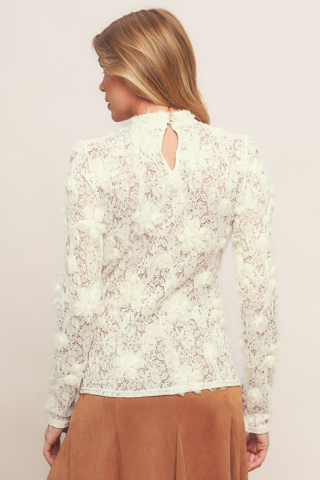 ROMANTIC SHEER FLORAL SWEATER TOP
