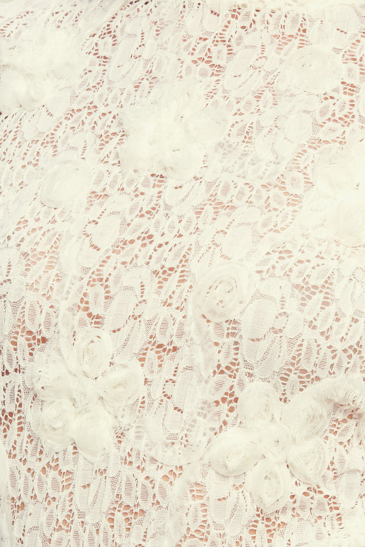 ROMANTIC SHEER FLORAL SWEATER TOP