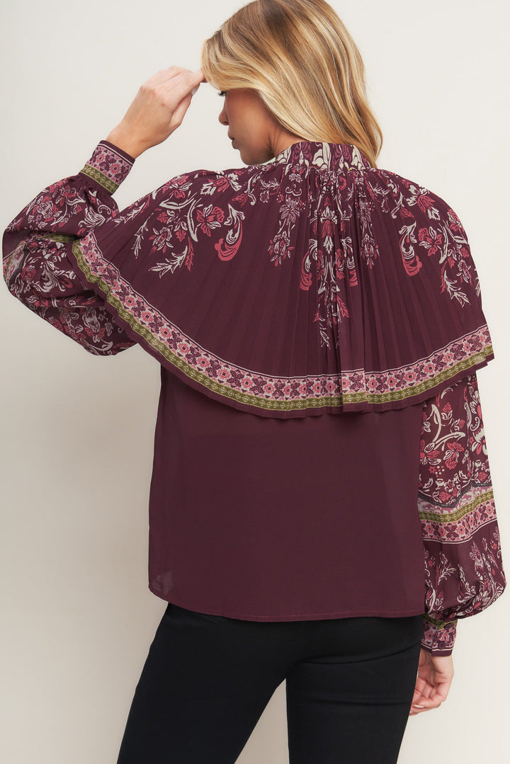 AZTEC CHERRY WOVEN TOP