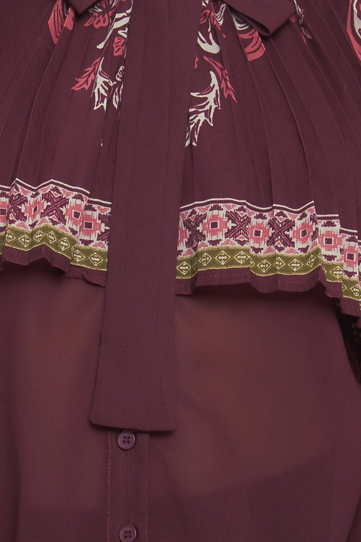 AZTEC CHERRY WOVEN TOP