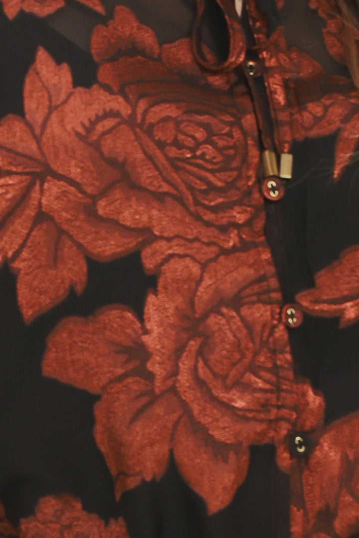 JUST DARK ENOUGH TO FEEL SPECIAL WOVEN TOP