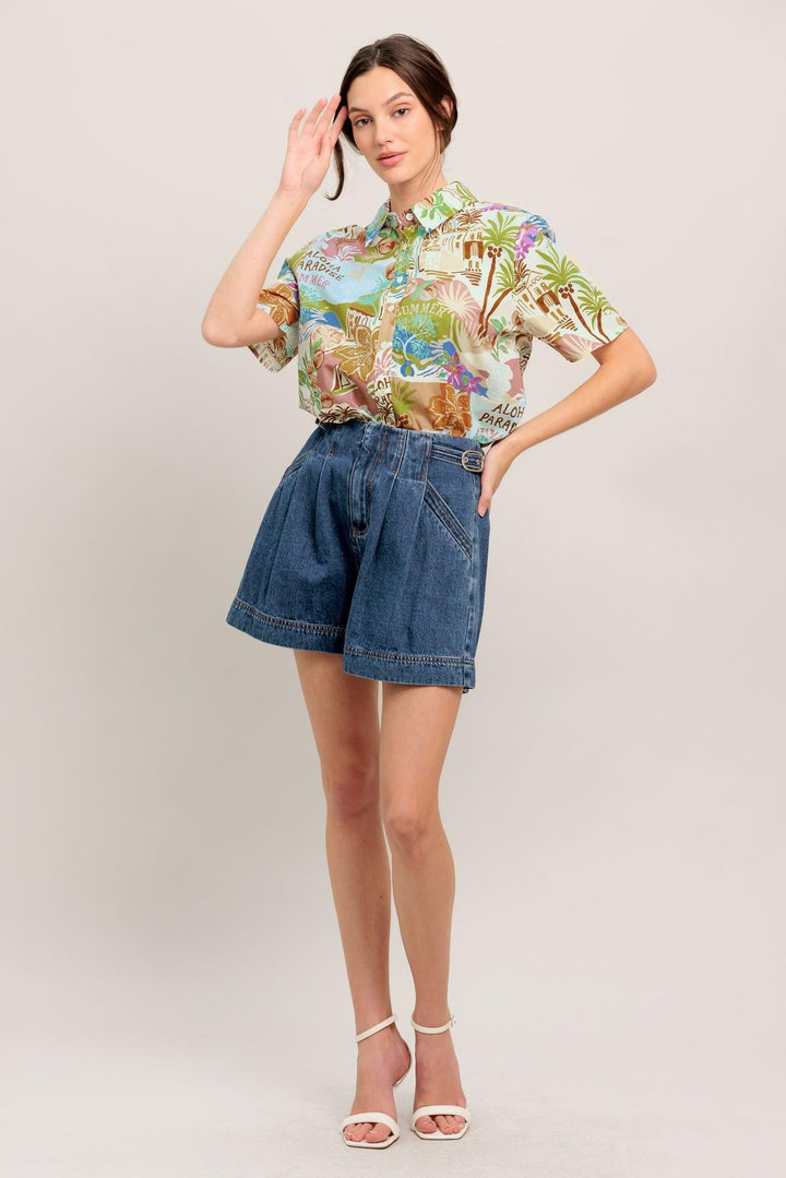 SUNSHINE GETAWAY WOVEN TOP
