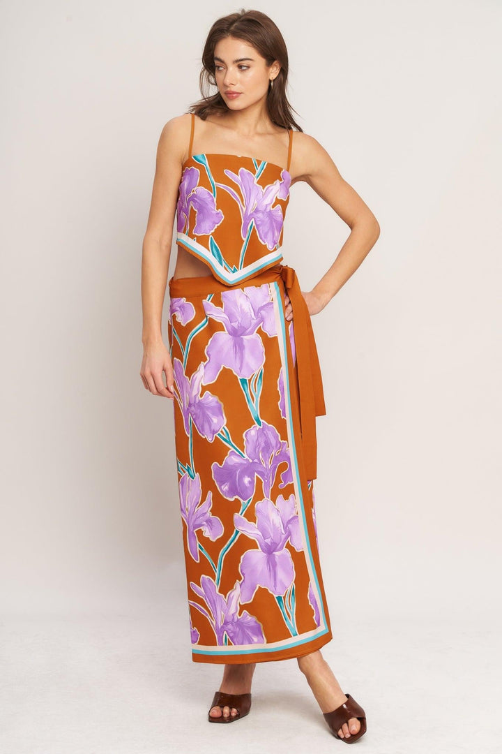 SUMMER IRIS SCARF TOP
