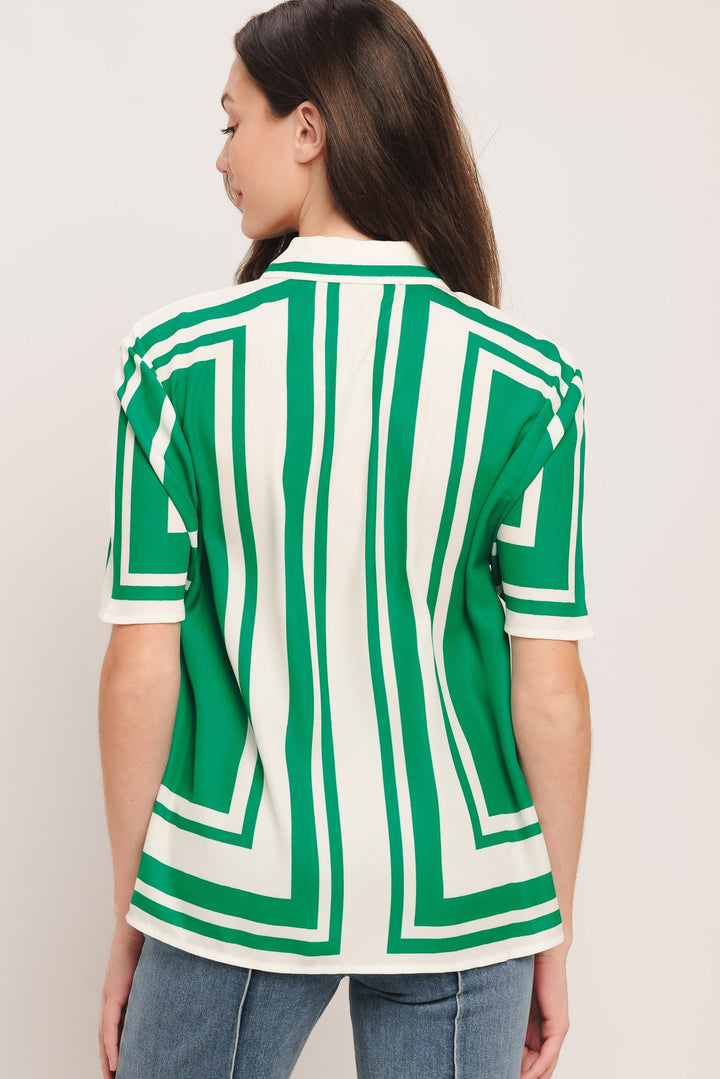 RIVIERA STRIPE WOVEN TOP