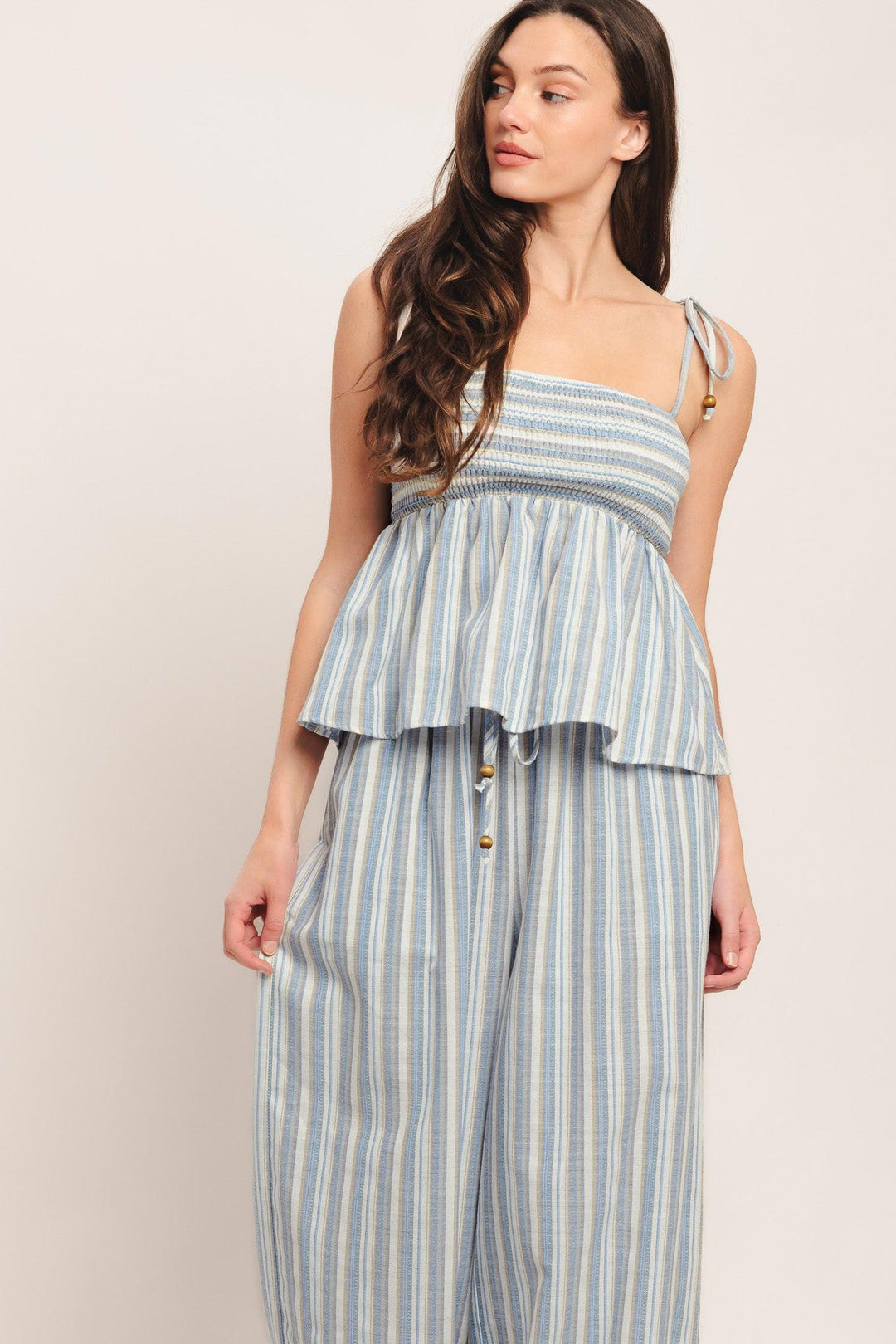 COASTAL DAY STRIP WOVEN TOP