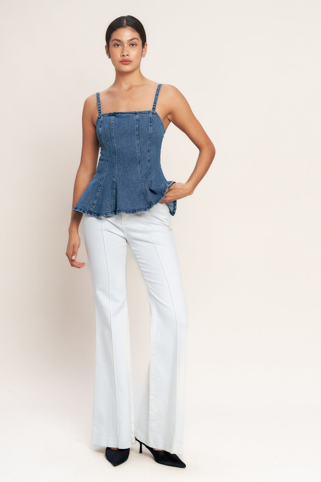 MADE TO FLATTER DENIM TOP